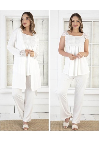 Birolgaye Duchesse 32001 Hamile Lohusa 3 Lü Pijama Sabahlık Tk
