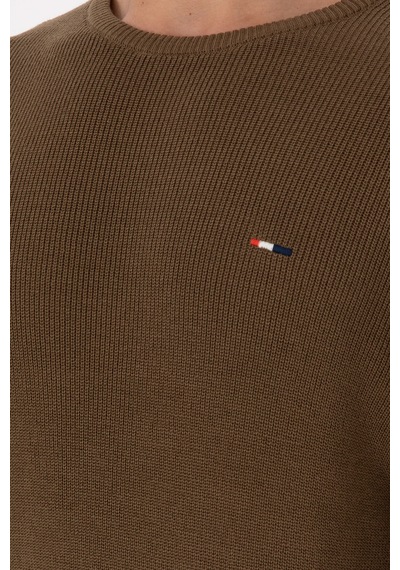 U.S. Polo Assn. Erkek Slim Fit Bisiklet Yaka Haki Basic Kazak 50298282-VR027