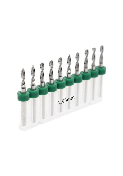Mikro Karbür PCB Matkap Ucu Metal CNC Sondaj 10lu Set 2.95mm