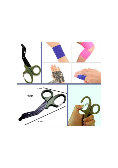 Omeniv İlk Yardım Outdoor Kamp Makası Karabiner Paslanmaz Çelik Çok Renkli