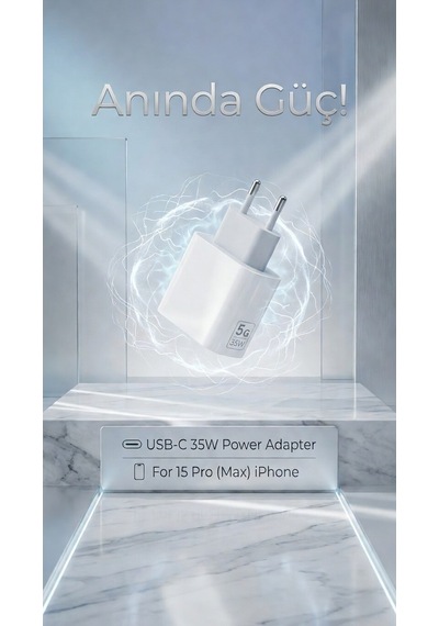 35w Type-c Şarj Adaptörü Apple Uyumlu iPhone Ve Android  Süper Hızlı Power Adaptör