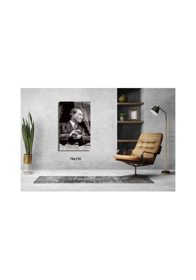 Atatürk 16 Atatürk Ve Türkiye Cam Tablo Pct0512 Atatürk Temalı Dekoratif Duvar Tablosu, Salon, Ofis Ve Çalışma Alanı Dekoru,