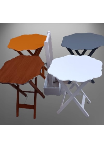 1448bng90095çanta Zigon Sehpa Yonca Dörtlü Model Mdf 4renk Ceviz-hardal-beyaz Ve Gri Renk Uyum