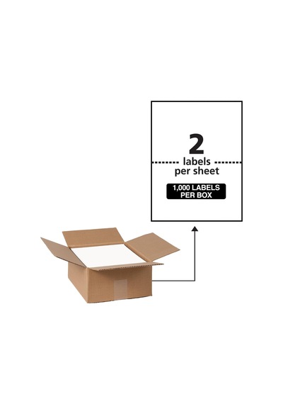 Su Geçirmez Etiketler, Ultrahold Yapıştırıcı, 5.5" X 8.5", Lazer Yazıcılar İçin 1.000 Etiket Kutusu 95526 Diğer