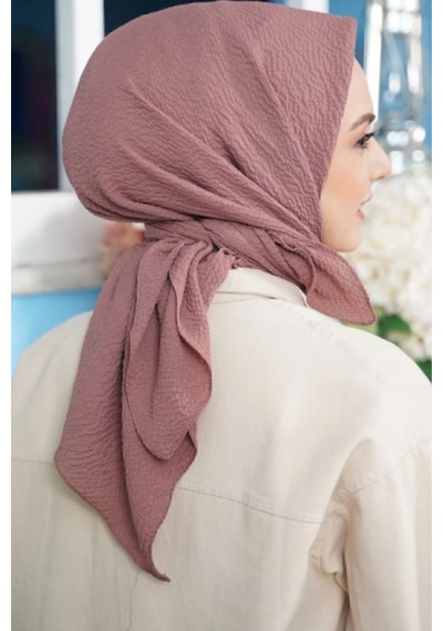 Melodi Scarf Kadın Tesettür Mio Caz Eşarp Hijab Gül Kurusu Gül Kurusu