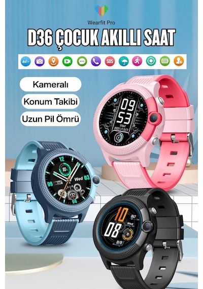 Wearfitpro D36 4G Sim Kartlı Akıllı Çocuk Saati (İthalatçı Garantili)