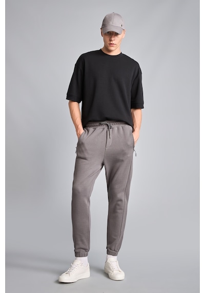 Defacto Slim Fit Bağcıklı Fermuar Cepli Pike Jogger Eşofman Altı D5258ax26augr206 Gri-gr206