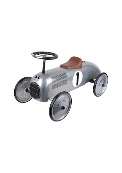 Vintage Klasik Metal Araba Gri Çocuk Sürüş Oyuncağı Sessiz Tekerlekli Retro Pedalsız Araç Çok Renkli