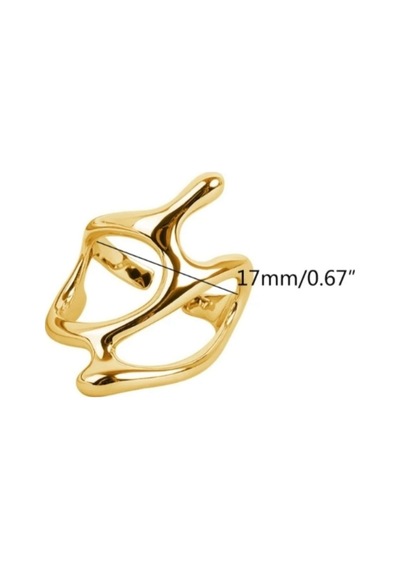 S'82 Geometrik Yüzük, Her Parmağa Ayarlanabilir Tasarım Gold Renk Bzs82