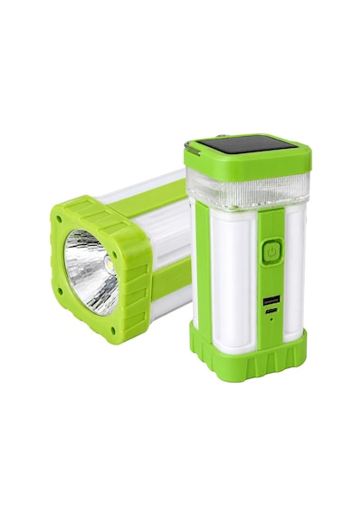 Powermaster Pm-22402 Solar Panelli Şarjlı Kamp Feneri Masa Aydınlatma Ve Işıldak Powerbank Şeffaf