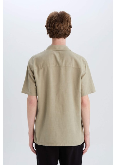 DeFacto %100 Pamuk Regular Fit Yazlık Kısa Kollu Gömlek E0461AX25SMKH488
