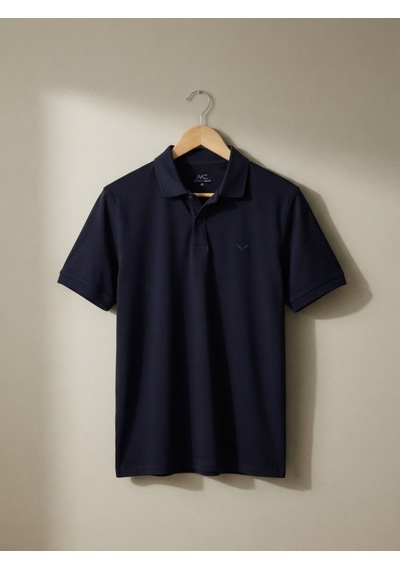 Maccali Erkek Lacivert Amblemli Basic Polo Yaka Tişört