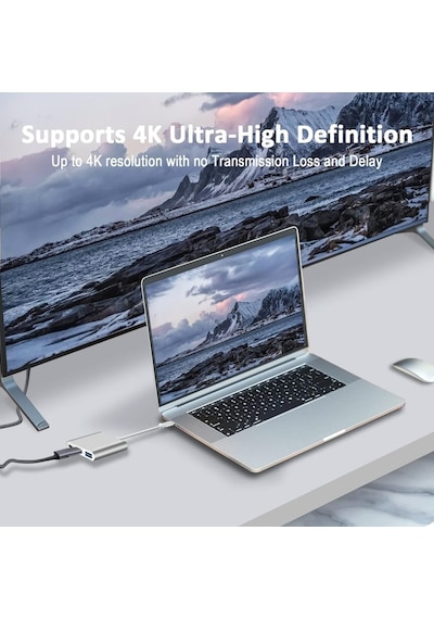 3in1 Type-c Usb Hdmı Çevirici Adaptör Hub.
