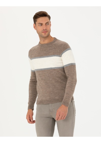 Pierre Cardin Erkek Kum Melanj Triko Kazak 50278026-vr123 Kum Melanj