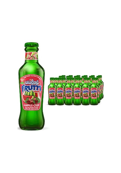 Uludağ Frutti Karpuz - Çilek Aromalı Maden Suyu Cam 24 x 200 ML