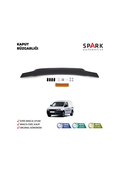 Volkswagen Caddy 2004-2010 Yıl Aralığı Uyumlu Kaput Rüzgarlığı 3mm Siyah