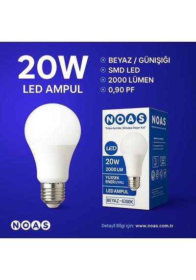 Noas 20w Led Ampul Beyaz