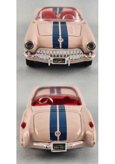 1:43 Ölçekli Lisanslı Metal Retro Amerikan Arabaları - 1957 Chevrolet Corvette - 10 Cm