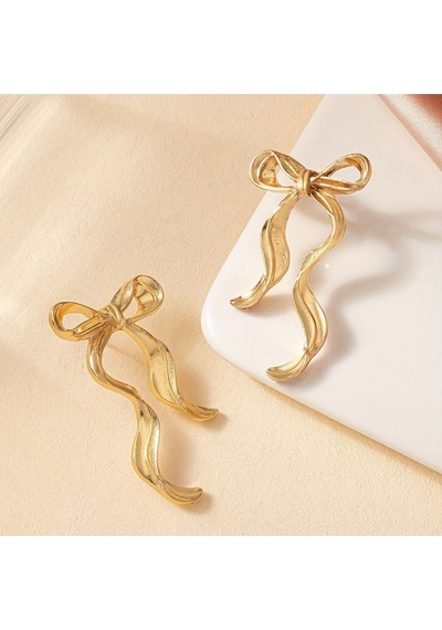 Aurrari Gold Kaplama Dalgalı Fiyonk Küpe Çok Renkli