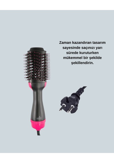 Northcity Kurutmalı Saç Şekillendirici Fönlü Fırça 1200w - İyon Teknolojisi İle Hızlı Kurutma Ve Şekil Verme