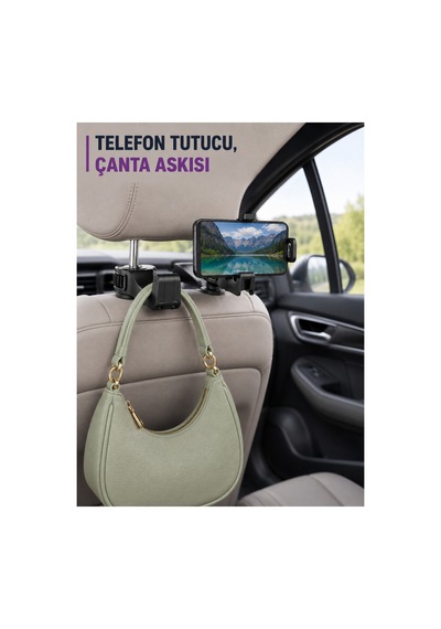 8753tknd Araç Koltuk Arkası Telefon Tutucu Ve Çanta Askısı Aparatı 893hmng Çok Renkli Çok Renkli