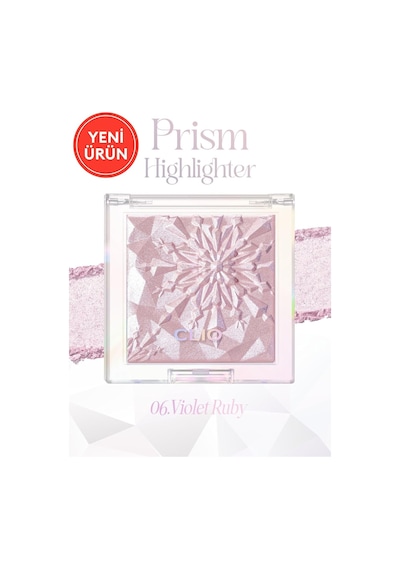 Mikro İnci Tanecikleriyle Yoğun Işıltı Sağlayan Highlighter Prism Highlighter 06 Violet Ruby Çok Renkli