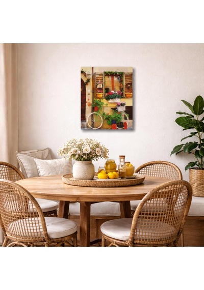 Dekoratif Bisiklet Temalı Kanvas Tablo 49x69 Cm Salon, Mutfak Ve Yemek Odası Duvar Dekoru