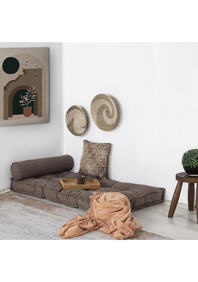 Sofa Buklet Yer Minderi - Sedir Minderi Kahverengi