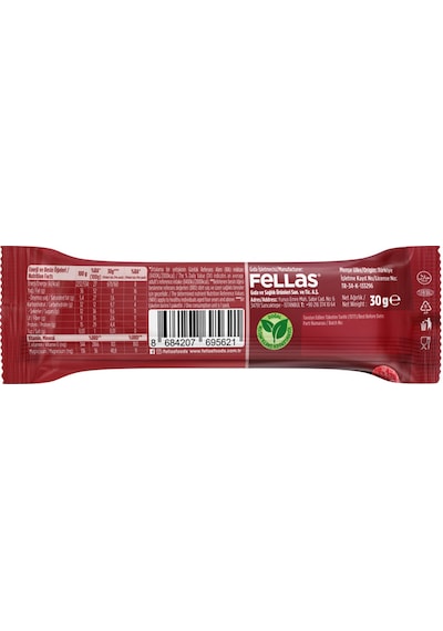 Kırmızı Meyveli Kuruyemiş Bar 30g x12 Adet