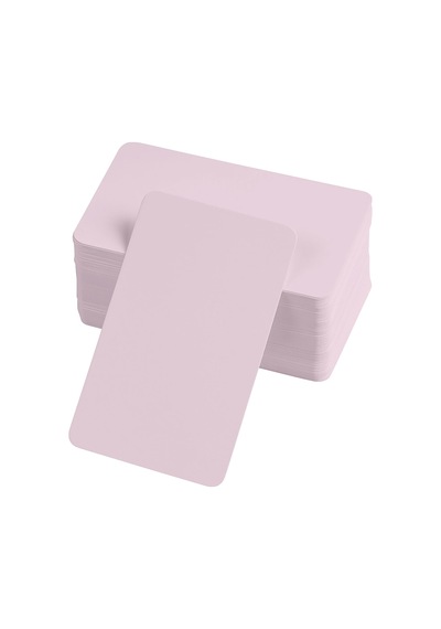 Boş Kelime Kartları 5x8 Cm - 50 Adet Oval Kenarlı Tabu &amp Not Kartları - Pembe