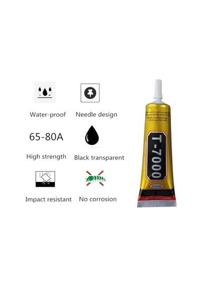T-7000 50 Ml Süper, Cam, Kumaş, El Sanatı, Yapıştırıcı, Yapboz, Tutkal Onarıma Uygun Çok Amaçlı Yüksek Performanslı Endüstriyel Tutkal Yarı Sıvı Siyah Yapışkan 50 Ml, 1 Paket
