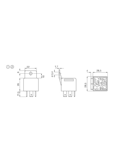 Bosch 0332019150 Mini Röle 12v 30a, Ip5k4, Çalışma Sıcaklığı -40 İla 100 , Kapatıcı Rölesi, 5 Pins, 2x87,