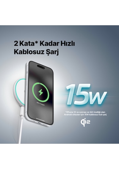 Ttec AirCharger M Pro Qi2 MagSafe Özellikli 15W iPhone - Android Kablosuz Hızlı Şarj Aleti