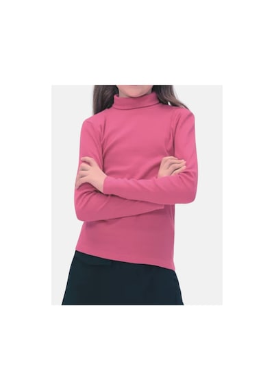 Alya Underwear Balıkçı Yaka Pamuklu Fitilli Kumaş Çocuk Kaşkorse Unisex Body Gül Kurusu