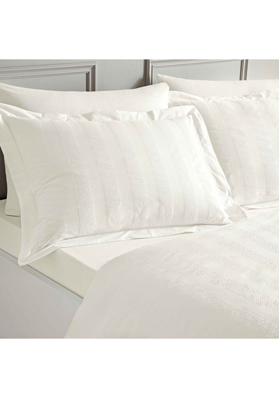Linens White Collection Gracine Uc Pamuk Jakar Çift Kişilik Nevresim Takımı Beyaz Beyaz