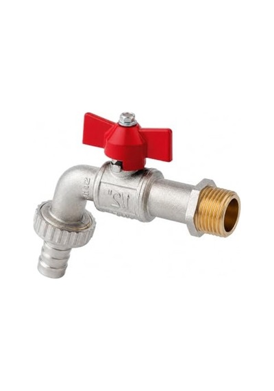 1/2" Nikel Kaplamalı Pirinç Bahçe Musluğu, Metal Hortum Bağlantısı