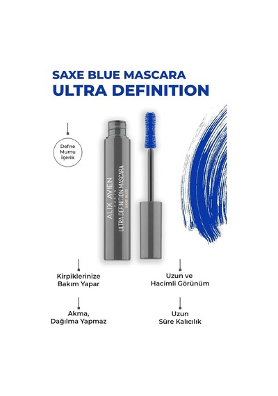 Dolgun Kirpik, Kıvrım Ve Hacim Verici Kalıcı Etkili Mavi Maskara - Ultra Definiton Mascara Saxe Blue Çok Renkli