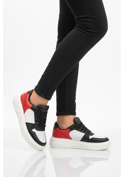 Ayk's Beyaz Siyah Bağcıklı Cilt Hafif Unisex Sneaker Aper 049 G Beyaz-siyah-kırmızı Ayk's Beyaz Siyah Bağcıklı Cilt Hafif Unisex Sneaker Aper 049 G Beyaz-siyah-kırmızı