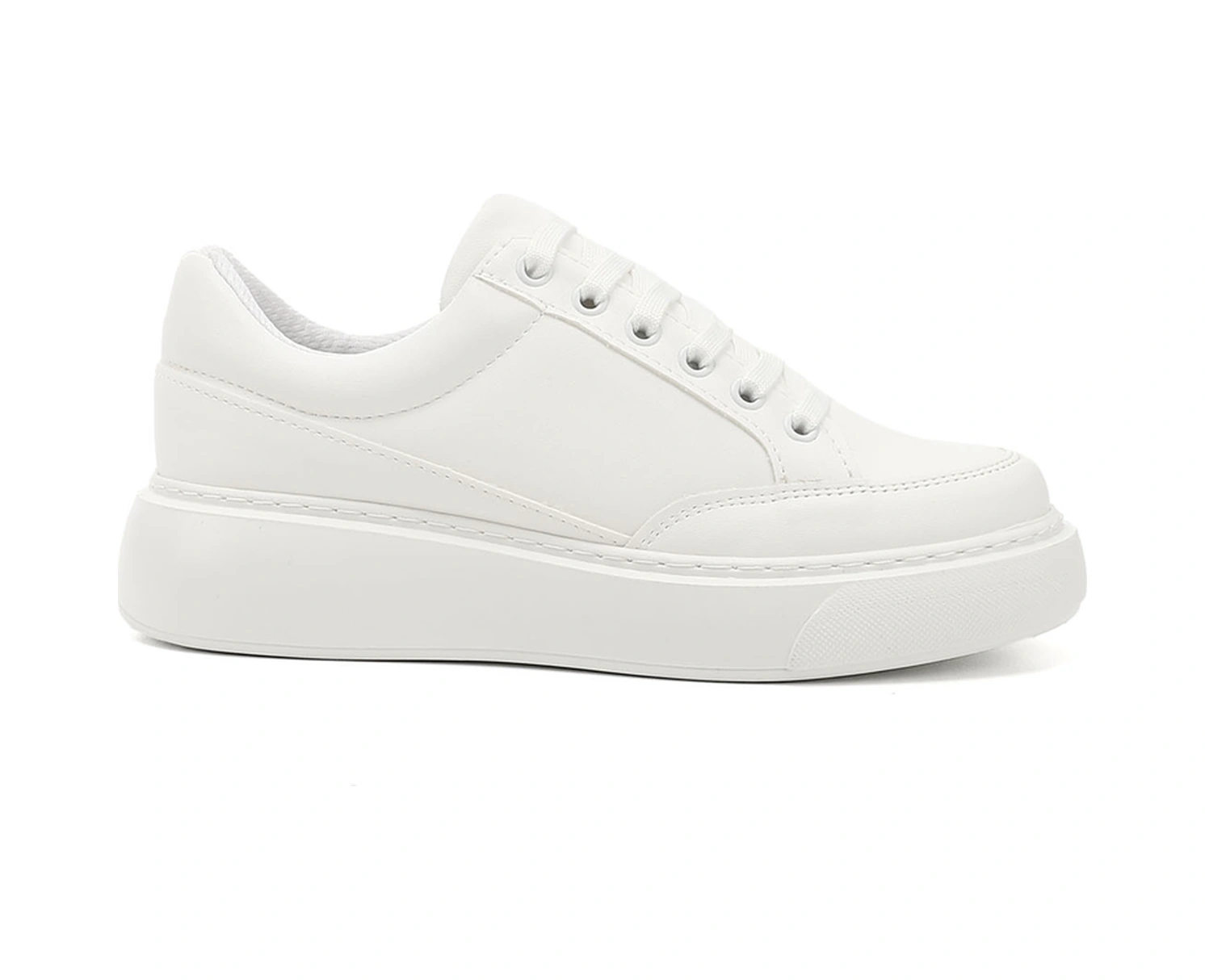 Gönderi(R) Gönderi R Kadın Beyaz Bağcıklı Dolgu Taban Comfort Sneaker Ddza82535655 Beyaz