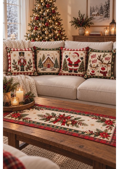4'lü Yılbaşı Dekoratif Kırlent Kılıfı Ve Runner Set Noel Baba Ren Geyiği & Ağaç Christmas Baskılı Dekoratif Kırlent 2027 Yılbaşı Dekorasyon 4lü Set Çift Taraf Baskı Runner Set 1 - 800006344 Runner Set 1 4'lü Yılbaşı Dekoratif Kırlent Kılıfı Ve Runner Set Noel Baba Ren Geyiği & Ağaç Christmas Baskılı Dekoratif Kırlent 2027 Yılbaşı Dekorasyon 4lü Set Çift Taraf Baskı Runner Set 1 - 800006344 Runner Set 1