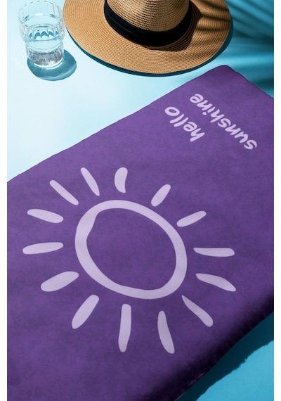 Dijital Baskı Plaj Deniz Havlusu Hello Sunshine Desenli Peştamal Hvl0005 Renkli