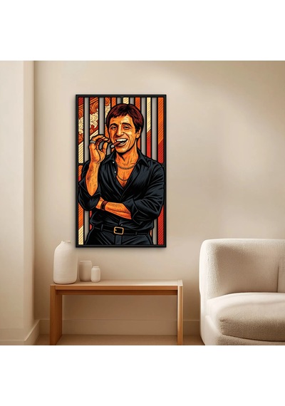 Gülümseyen Gangster Portresi - Metal Tablo - Dec0300 56 X 95 Cm Çok Renkli