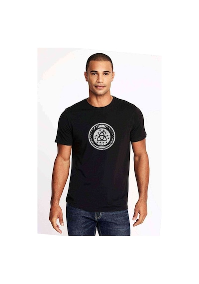 The100 Sky Guards Baskılı Siyah Erkek Tshirt