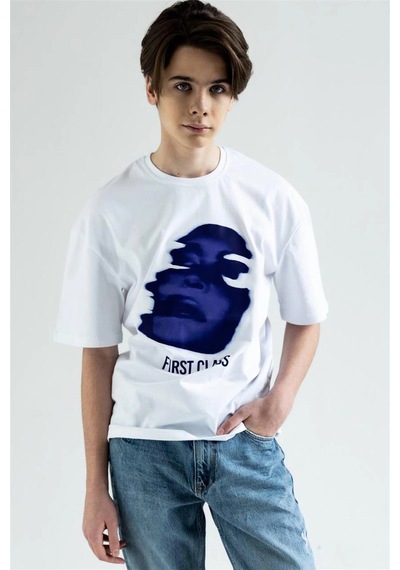 Tarzsokak Unisex First Class Beyaz Tshirt Beyaz
