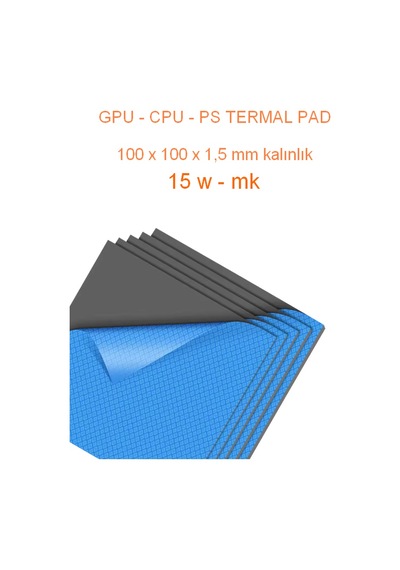 100 X 100 X 1,5 Mm Gri Termal İletken Pad - 15 W/m-k