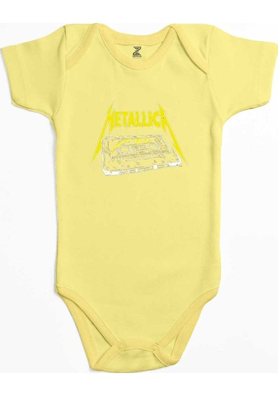Zepplin Giyim Metallica Tape Sarı Bebek Body Zıbın