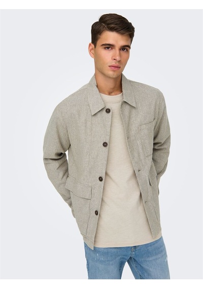 Only & Sons Onskane Lınen Mıx Casual 0245 Jacket Erkek Bej Ceket - Os22031579 Bej