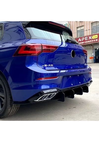 Autogp Vw Golf 8 Rline Arka Tampon Difüzör Eki Plastik İthal
