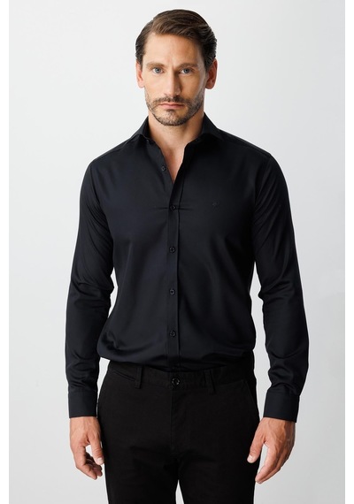 Igs Siyah Regular Fit Geniş Kalıp Klasik Yaka Düz Uzun Kollu Cepsiz %100 Pamuk Non Iron Ütü İstemeyen Gömlek -23973 Igs Siyah Regular Fit Geniş Kalıp Klasik Yaka Düz Uzun Kollu Cepsiz %100 Pamuk Non Iron Ütü İstemeyen Gömlek -23973