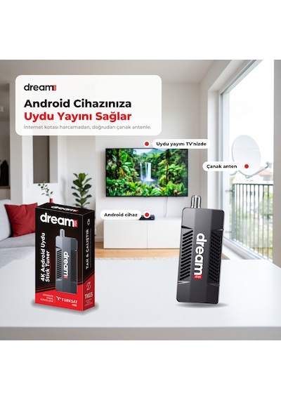 Dreamstar 4k Android Uydu Stick Tuner Usb Tak Çalıştır Tkgs Otomatik Kanal Güncelleme Dreamstar Android Cihazlarla Uyumlu